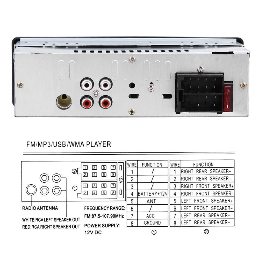 " Авторадио автомобиля радио 12 в Bluetooth автомобиля стерео In-dash 1 Din USB/AUX/FM/AM радио Универсальный входной приемник SD/MP3/MMC/WMA