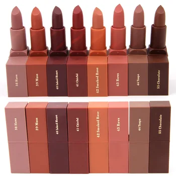 

8PCS/LOT MISS ROSE Lipstick Makeup Red Nude Color Lips Make up Waterproof Lip Balm Easy To Apply Long-lasting Makeup Lip