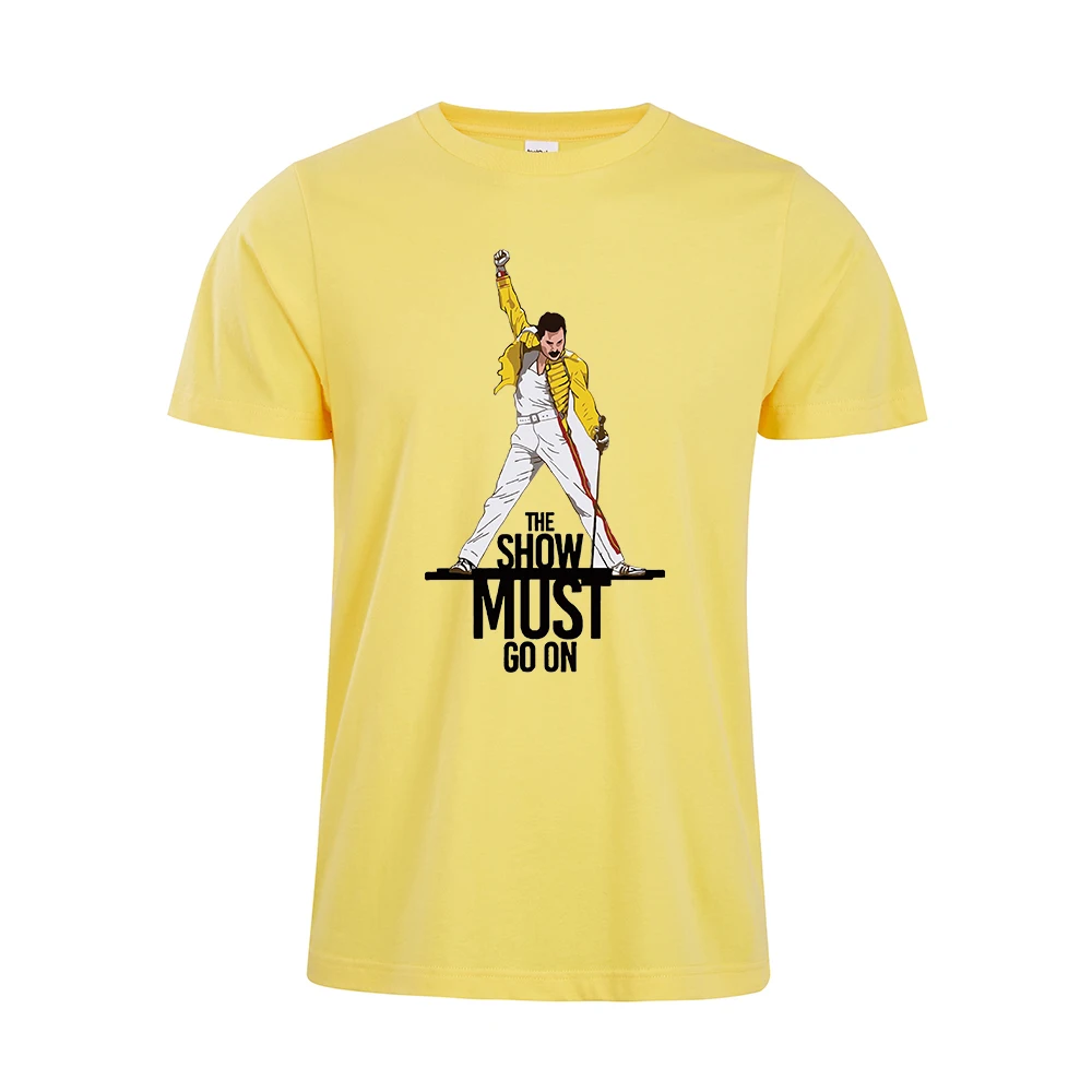Цвет: желтый The show must go on Shirt freddie mercury футболка freddie mercury fans queen freddie queen rock band РУБАШКА УНИСЕКС - Цвет: Цвет: желтый