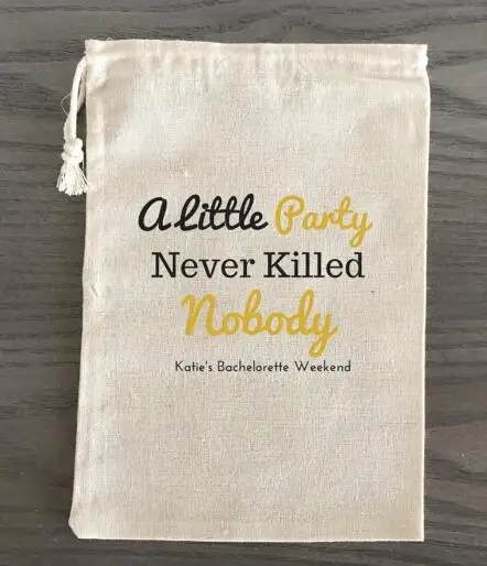 

custom Great Gatsby wedding survival Kit muslin favor gift bags Welcome Candy pouches Bachelorette bridal shower party gift bag