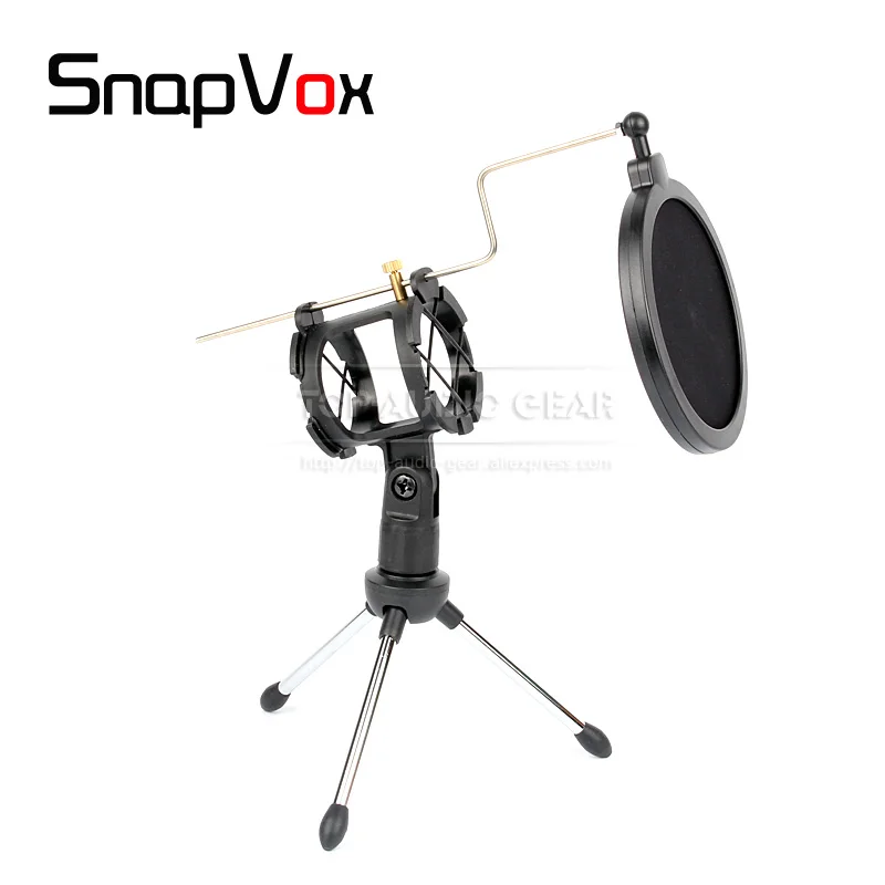 

Tripod Shockproof Mic Stand Pop Filter Desktop Microphone Stand Clip Holder Pop Filter Shock Mount For Rode NTG 1 2 NT 5 55 NTG1