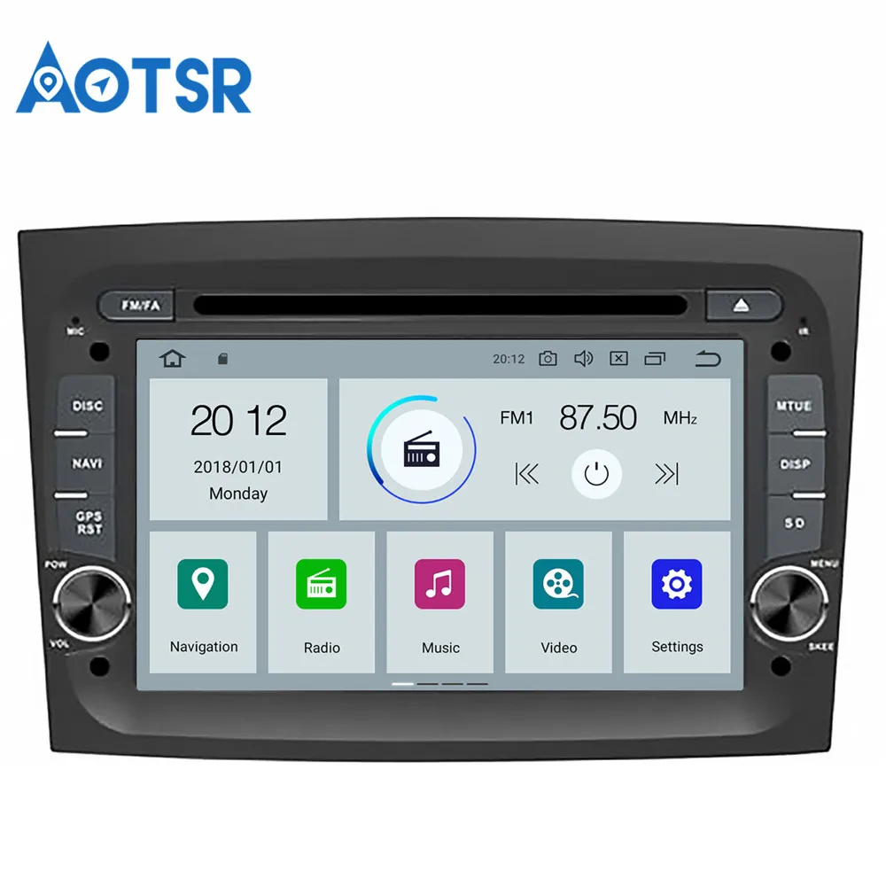 Flash Deal Aotsr Android 9.0 GPS navigation Car DVD Player For FIAT DOBLO 2016 2017 2018 multimedia 2 din radio recorder 4GB+32GB 2GB+16GB 3