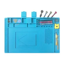 Теплоизоляция силиконовый Настольный коврик обслуживания платформы для паяльной станции BGA с магнитной секцией 45x30 см