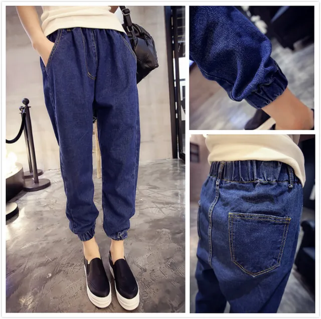 2016 Autumn and Winter New Korean Wild Slacks Ankle-length Pants Slim Harem Pants Fashion Jeans AXD1522 1