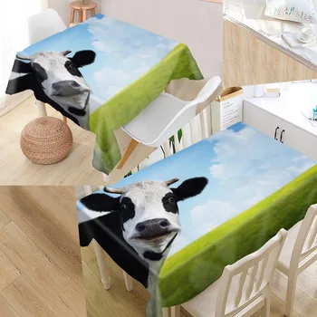

Best Animal Cow 02 Custom Table Cloth Rectangular Oxford Print Waterproof Oilproof Square Table Cover Wedding Party Tablecloth