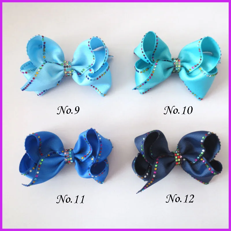 50 blessding Girl Rhinestone Rainbow 3," блеск ABC волос лук клип аксессуары
