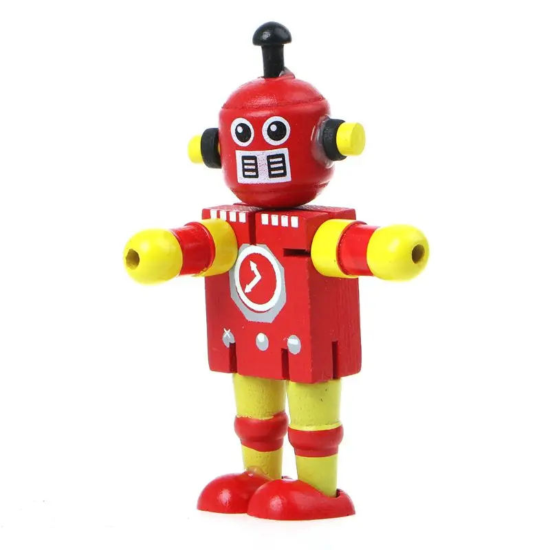 

Novelty Wooden Robot Toy Transformation Colorful Toys For Kids Moved Deformation Educational Early Learning