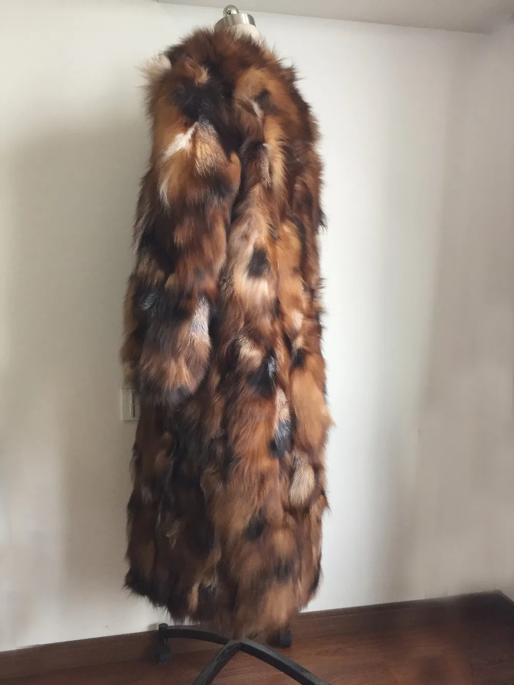 Роскошное длинное пальто из натурального Лисьего меха, изготовленное на заказ, большие размеры,, розничная, экспорт, натуральный мех X, длинное пальто DFP803
