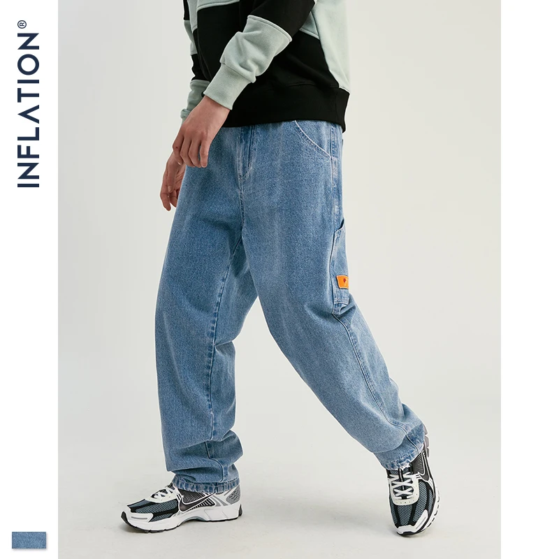 Джинсы INFLATION Fashion Modis мужские уличные свободные прямые джинсы Мужские 2020 AW