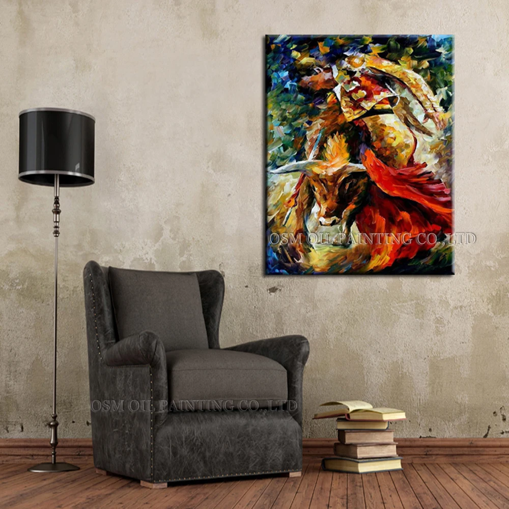 bullfighting oil painting