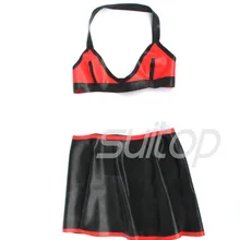 Сексуальный женский латексный костюм, включая бюстгальтер и юбки,(без любусов