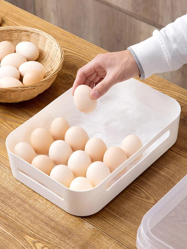 

Refrigerator Eggs Storage Box 24 grid Holder Food Storage Container Case Space-saving Eggs Boxes Organizer 1PCS plastic drawers