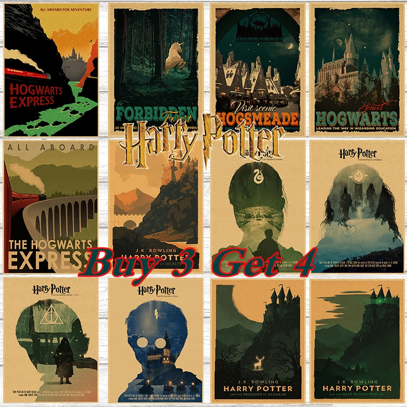 

Harry James Potter the deathlk hallows Vintage Retro Matte Kraft Paper Antique Posters Wall Sticker Home Decora 30*21cm