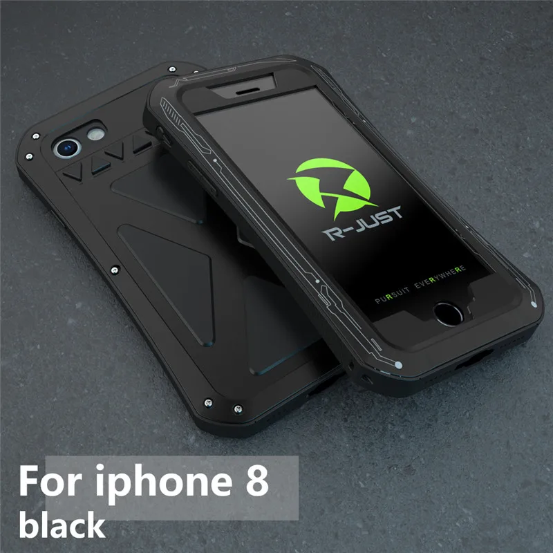 R-JUST чехол для телефона для iphone 8, 8 Plus X 10 AMIRA Роскошный Жесткий металлический панцири противоударный алюминий водостойкий защитный чехол принципиально - Цвет: 2