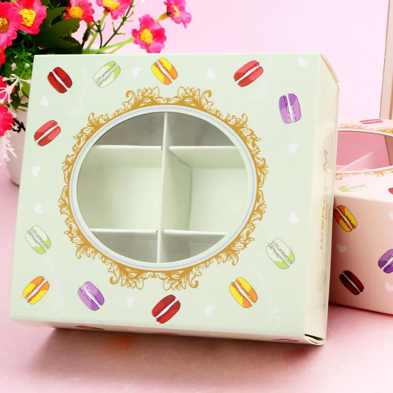 50 шт. коробка для макарун свадебный сувенир Конфета коробка для торта окно конфет Печенье упаковка подарочная коробка картон День рождения украшения
