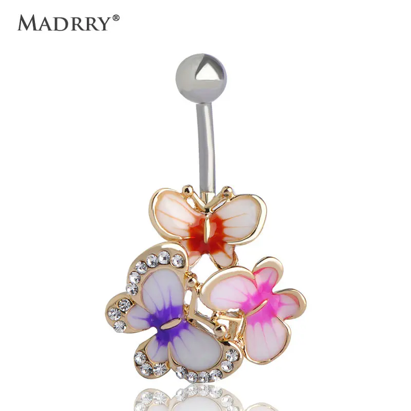 

Epoxy Enamel Esmalte Colares Butterflys Belly Button Rings Sexy Body Piercing Jewelry Bars Piercings Navel Piercing Gothic Unhas