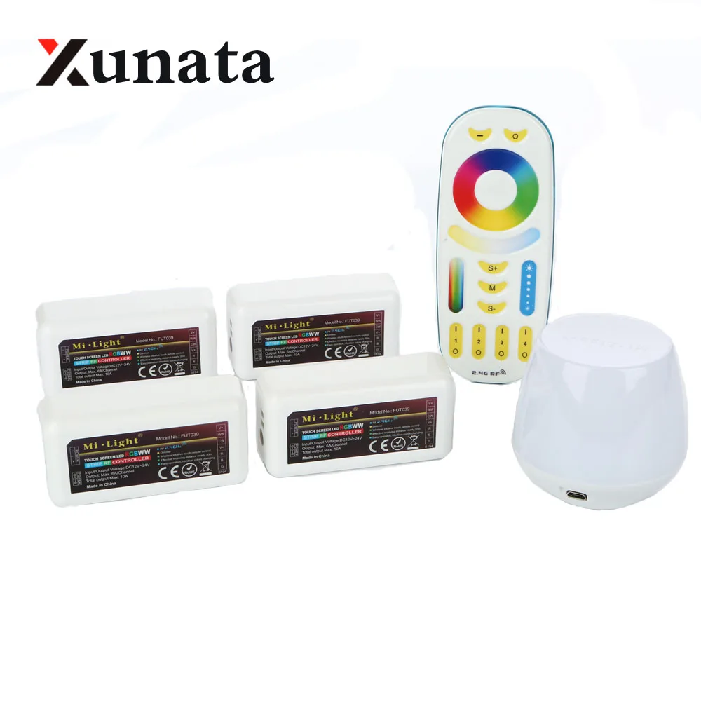 Ми свет Wi-Fi IBOX rgbww RGB + CCT Цвет Температура регулируемый светодиодный диммер 4 зон RGBW
