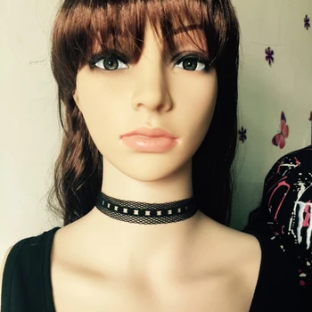 

Black Lace Collar Harness Necklace Punk Personality Neck Harness Sexy Necklace Harness 90's Pole Dance Fetish Wear Bondage B0681
