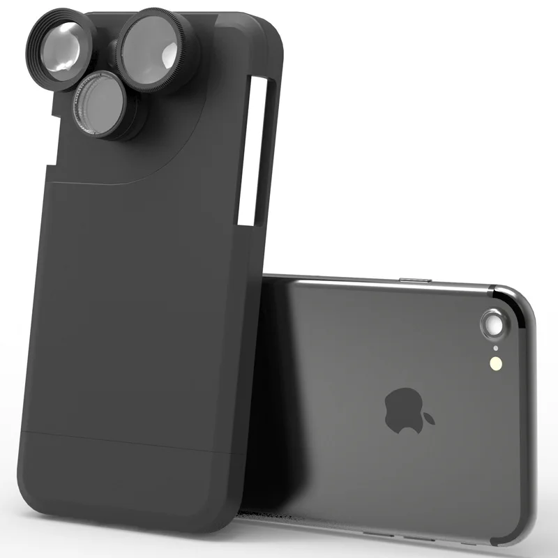 DOITOP 4 в 1 мобильный телефон Lensese Чехлы полное покрытие для iPhone X 8 7 6 S 6 Plus широкоугольный Макросъемка эффект «рыбий глаз» телефон линзы чехол