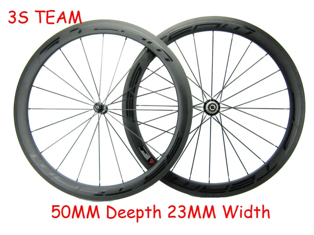 Factory Sale 50mm Full Carbon Bicycles Wheelset Clincher 700C Carbon