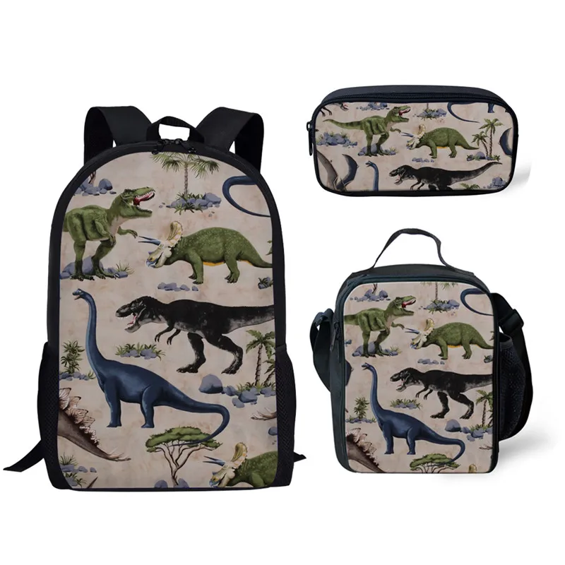 FORUDESIGNS динозавр рюкзак для школы дети мультфильм Тиранозавр Рекс, динозавры Школьные сумки Дети 3 шт./компл. школьный мальчики Bolsa - Цвет: P6204CGK
