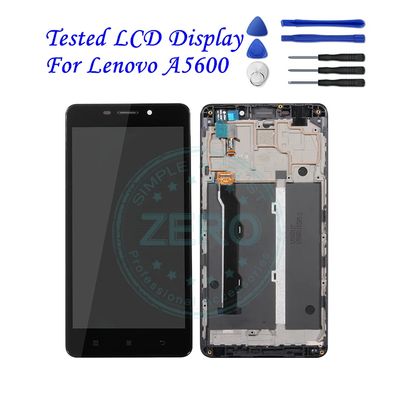 For Lenovo A5600 LCD Display with Frame Touch Screen Panel