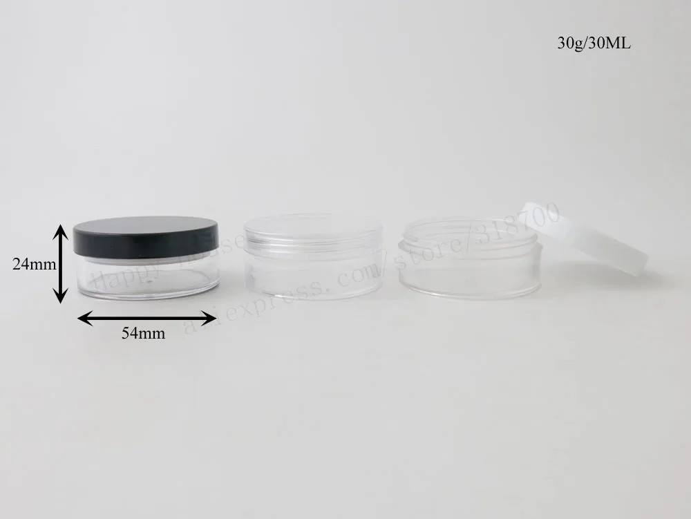 new design 100pcs x 30G Clear Plastic Travel Makeup Cream Refillable Bottles Cosmetic Jar Pot Eyeshadow 3