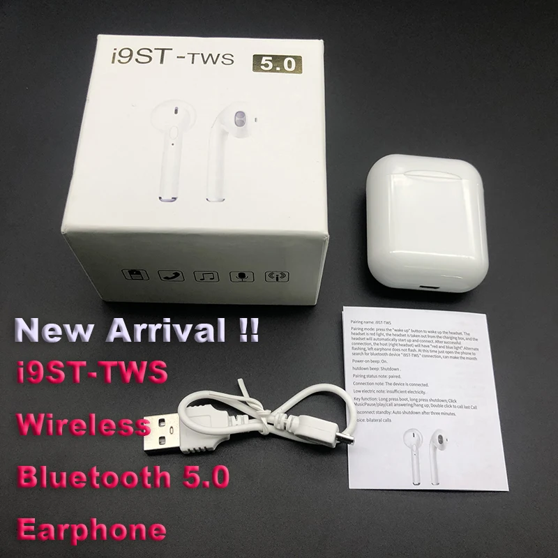 

i9ST Tws Bluetooth Earphones Mini Wireless Earbuds Sport Handsfree Earphone Cordless Headset with Charging Box for xiaomi Phone