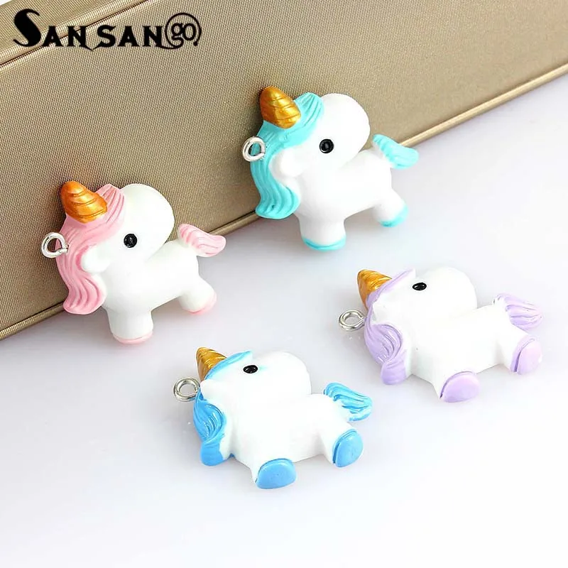 

10pcs New Colorful Cartoon Lovely Unicorn Charms For DIY Making Pendant Necklace Keychain Women Girls Gift Jewelry Wholesale