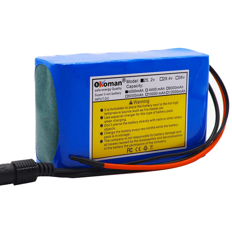 Высокое качество 24 V 4Ah 18650 литий-ионный аккумулятор 25,2 v 4000 mAh Электрический велосипед мопед литий-ионный аккумулятор+ зарядное устройство