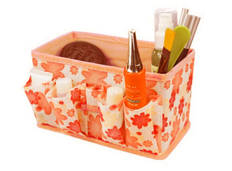 Caja organizadora de maquillaje organizadora caja de almacenamiento de cosméticos bolsa de Color brillante contenedor estacionario plegable organizador de maquillaje caja de reloj Caja organizadora de maquillaje organizadora caja de almacenamiento de cosméticos bolsa de Color brillante contenedor estacionario plegable organizador de maquillaje caja de reloj