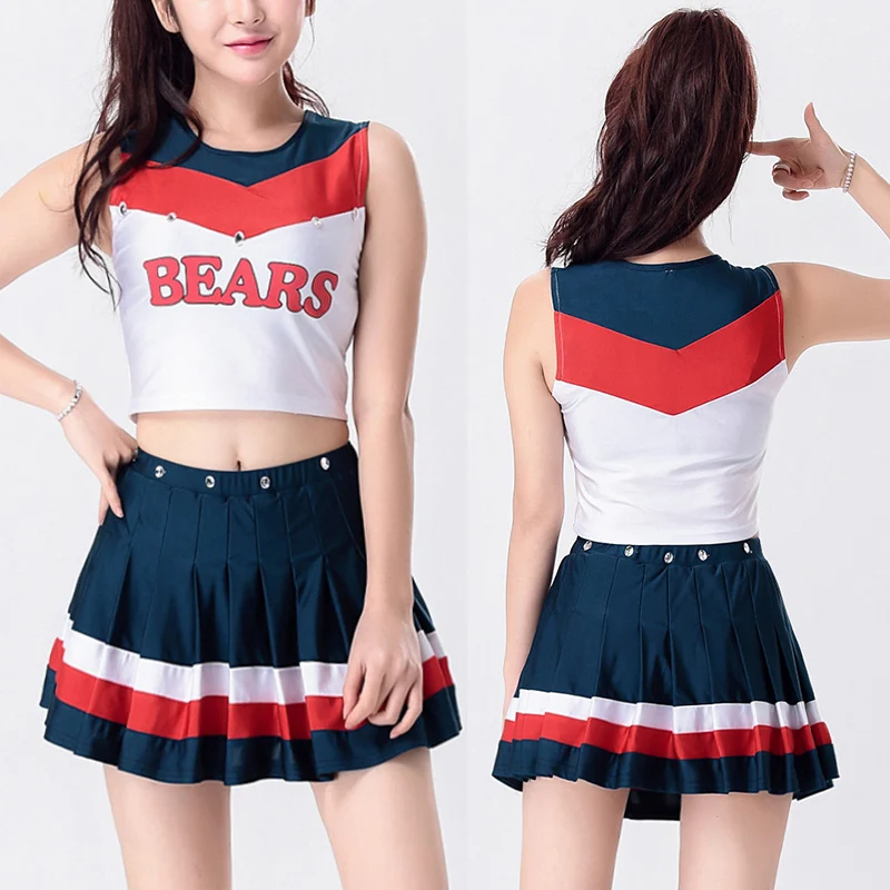 Bestbikiniamerican 買取 2017 大人女性女子高校チアリーダー衣装チアリーディング制服の女性のセ クシーなファンシードレス衣装トップス スカート 通販 価格