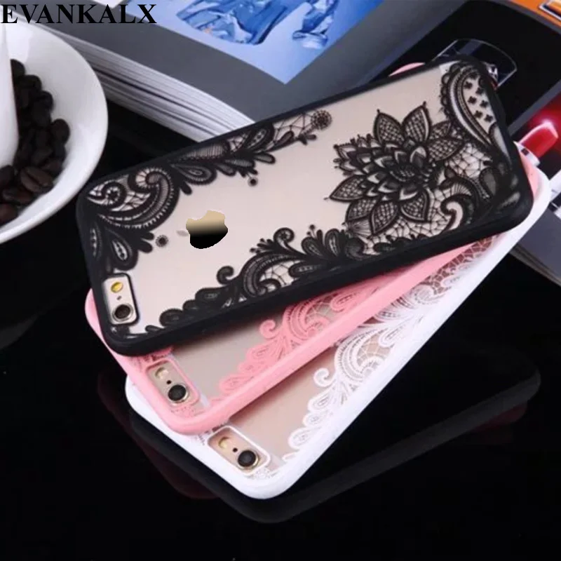 EVANKALX кружевной Цветочный чехол для телефона iPhone 5S SE 5 7/8/6s/6 Plus Пейсли цветок