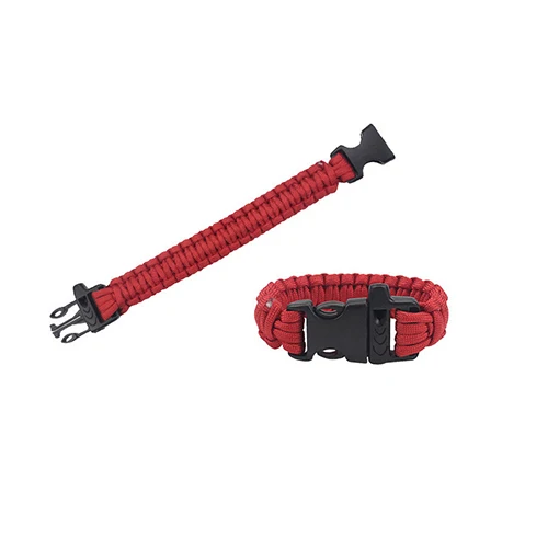 Кемпинг-параккорд парашютный шнур семь ядер аварийная веревка для спасательных браслетов со свистком Открытый Туризм Кемпинг тканый браслет - Цвет: Красный