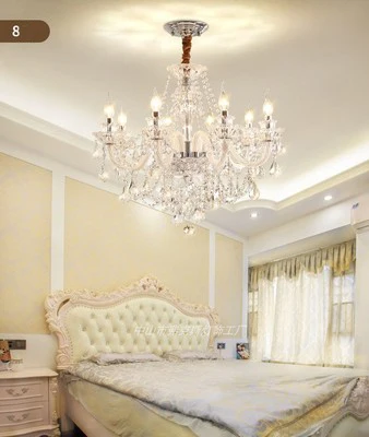 European Candle Crystal Lamp Living Room Large Crystal Chandelier Lighting Modern Atmosphere Restaurant Bedroom Hanging Lamps - Цвет абажура: 8 light