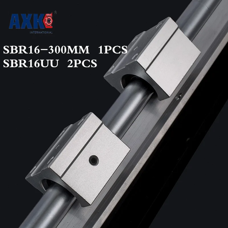 

Axk Free Shipping Sbr16 16mm Rail Length 300mm Linear Guide With 2pcs Sbr16uu Set Cnc Router Part Linear Rail