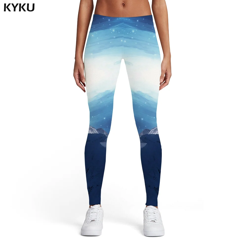 KYKU galaxy Леггинсы женские синие спортивные космические дамские Harajuku спандекс готические сексуальные женские s легинсы, штаны для фитнеса модные летние - Цвет: Ladies leggings15
