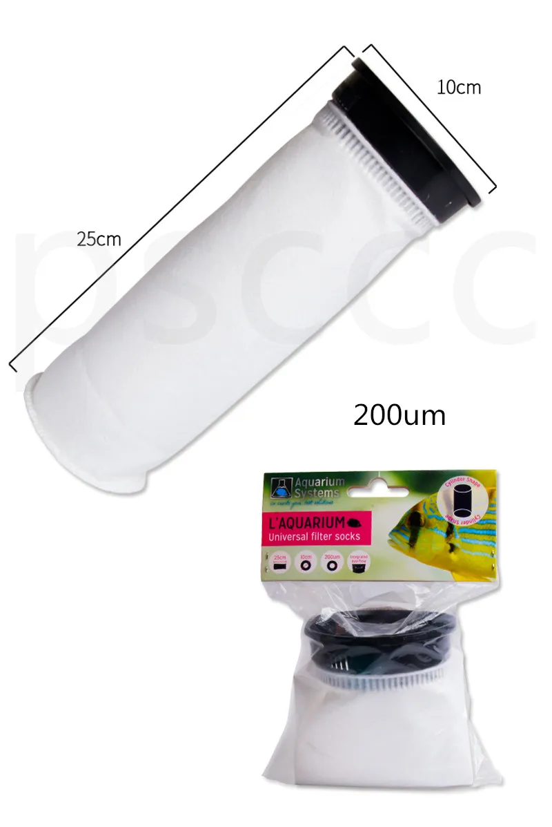 Аквариумный войлочный фильтр носок с пластиковым кольцом аквариум с морской водой сетчатый отстойник фильтровальные пакеты материал 150 200 микрон - Цвет: 200mu