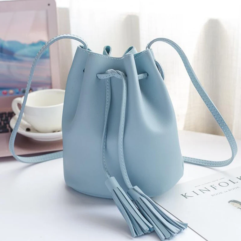

Women bag PU Leather Lady Bucket Bag Women PU Leather Shoulder bag Brand Designer Ladies messenger bag Crossbody