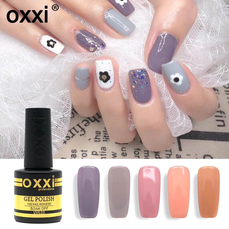  oxxi Bright Gel Varnish 8ml Led uv Gel Nail Polish Semi Permanent Hybrid Lacquer Manicure Nail Rubb