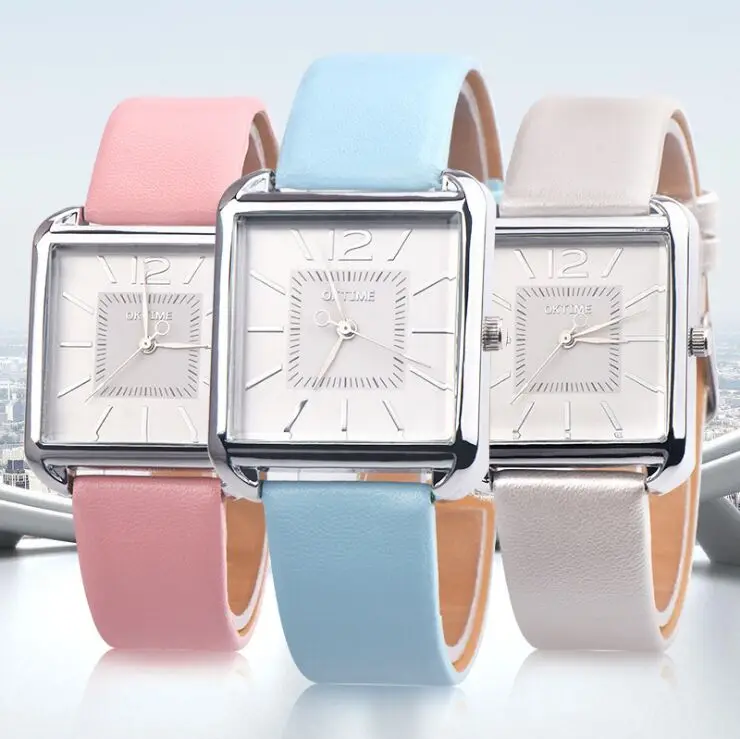 Oktime, классические женские часы, винтажные, квадратная шкала, повседневные кварцевые часы, Дамская мода, люксовый бренд, наручные часы, женские часы