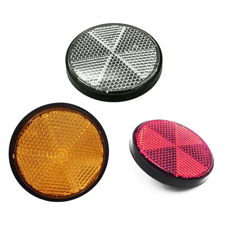 Top Bicycle Bike Round Reflector Safety Night Cycling Reflective Back Cycling Safety Warning Flashing Lights Bike Accessories 7 0