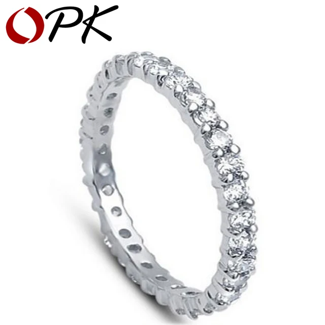 Opk Jewelry Designer Sweet Platinum Plated Wedding Ring Channel Opk Jewelry Designer Sweet Platinum Plated Wedding Ring Channel Setting Cz Diamond Elegant Vogue