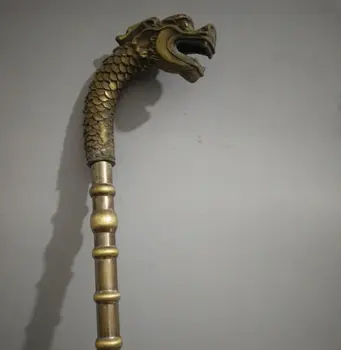 

The copper cane crutches leading dove old horse Zodiac ornament jade decoration