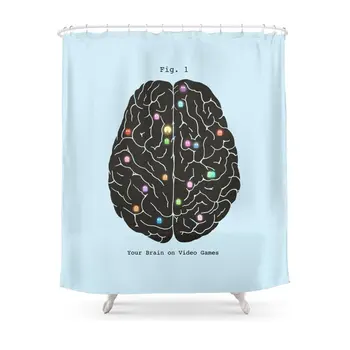 

Your Brain On Video Games Shower Curtain Waterproof Polyester Fabric Bathroom Decor Multi-Size Printed Shower Curtain