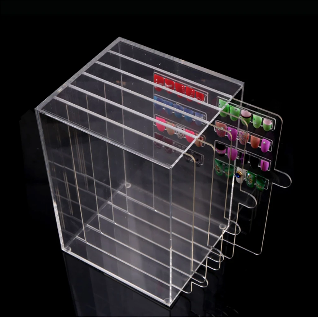 Kesoto Dustproof Acrylic Nail Art Color Display Tray Stand False Eyelash Storage Board