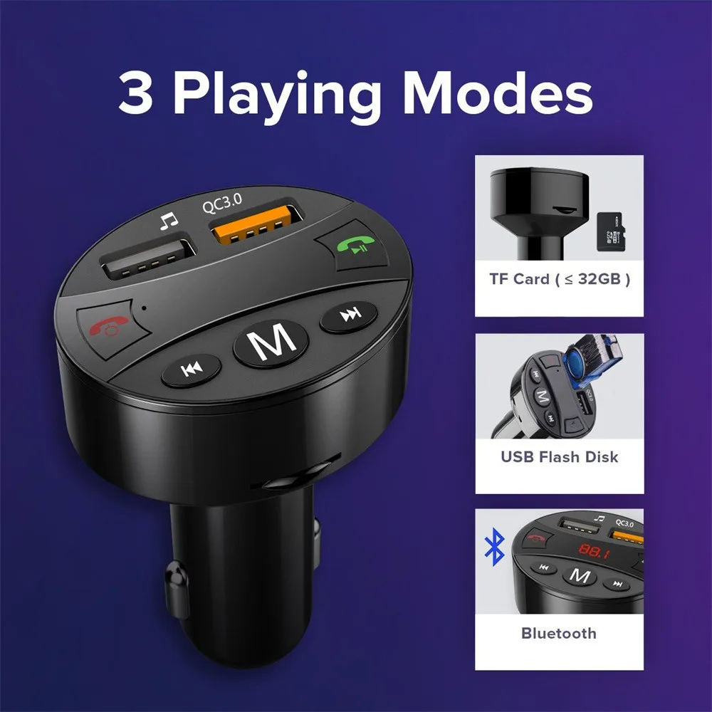 Многофункциональный Bluetooth Car Kit Беспроводной fm-передатчик Dual USB Зарядное устройство аудио MP3 плеер FM36 Usb к Mp3 адаптер модулятор