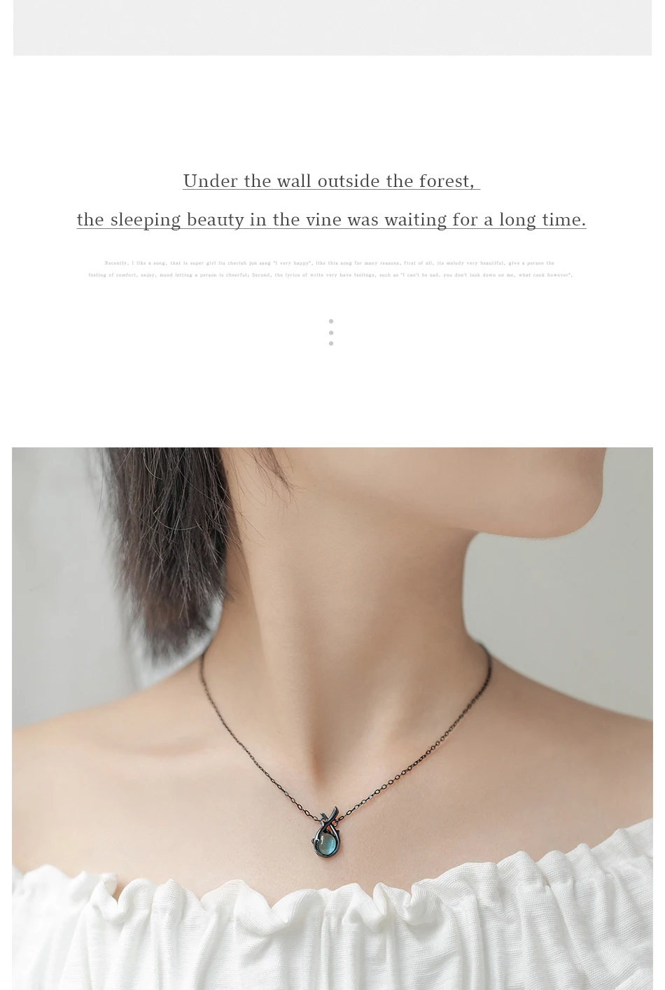 Thaya Original Design Sleeping Beauty Necklace S925 Silver Handmade Crystal Short Collarbone Chain Jewelry Gift