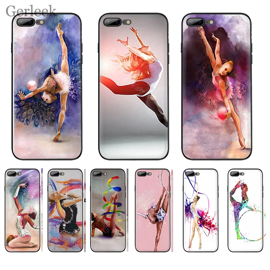 

Phone Case Painting Girl Sport Gymnastic Colourful Style For iPhone 6 6S 5 5S SE XR X XS MAX 8 7 6 Plus Cover
