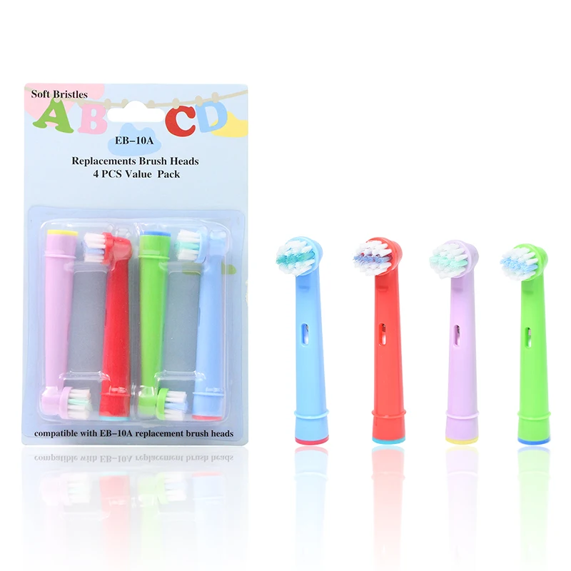 

4Pcs Electric Replacement Toothbrushes for Braun Oral B Kid Children Tooth Brush Soft-bristled Toothbrush Head Oral Cleaning